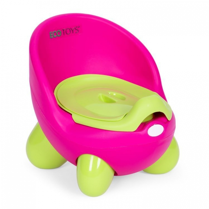 Olita pentru copii, insertie detasabila, picioare antiderapante Ecotoys PP112 - Roz-Verde [1]