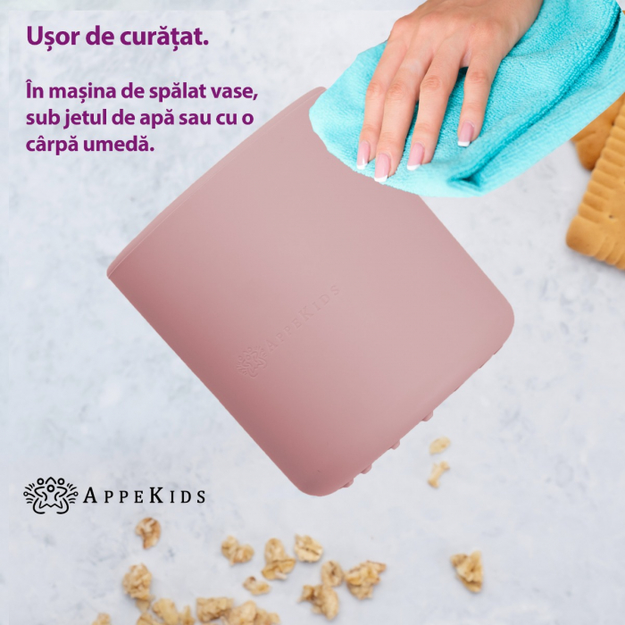 Pahar din silicon, AppeKids - Old Rose [3]