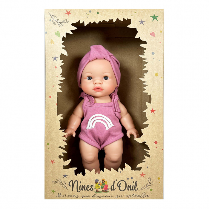 Papusa Nines D'Onil, Joy, fara par, cu bentita roz, cu miros de vanilie, 37 cm [3]