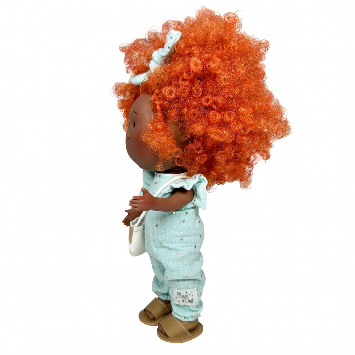 Papusa Nines D'Onil, Mia, cu parul portocaliu cret, Afro, cu articulatii, cu miros de vanilie, 30 cm [5]