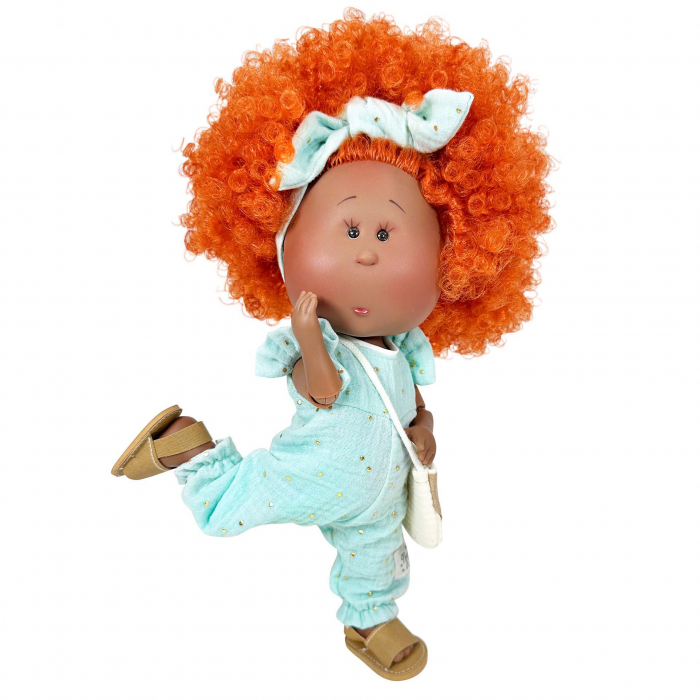 Papusa Nines D'Onil, Mia, cu parul portocaliu cret, Afro, cu articulatii, cu miros de vanilie, 30 cm [2]