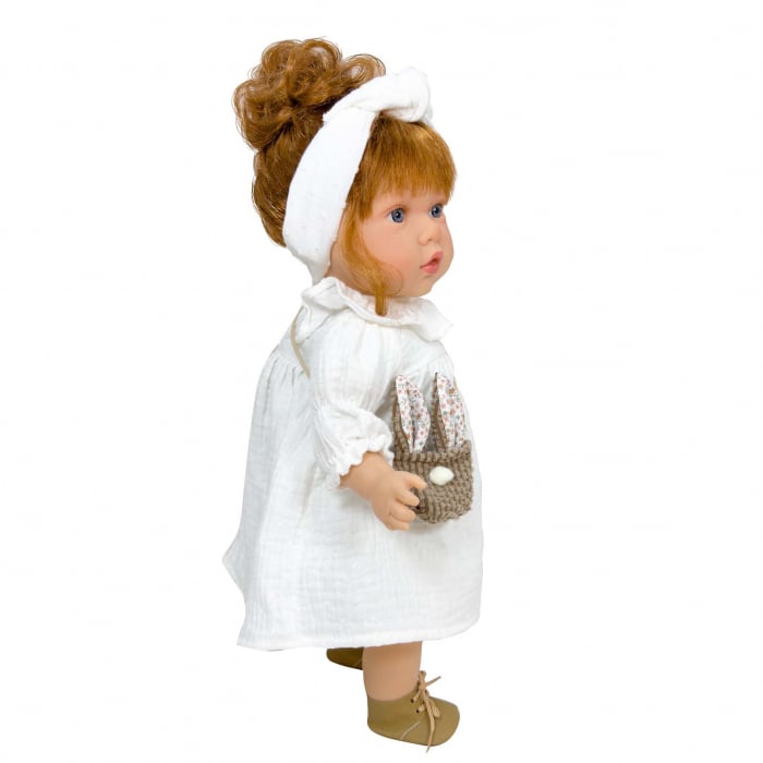 Papusa Nines D'Onil, Susette Plumeti, cu parul roscat, cu sunete, cu rochie alba, cu miros de vanilie, 45 cm [2]