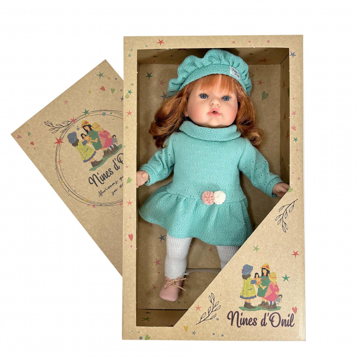 Papusa Nines D'Onil, Tita Lana, cu sunete, cu parul roscat, cu rochie menta, cu miros de vanilie, 45 cm [2]