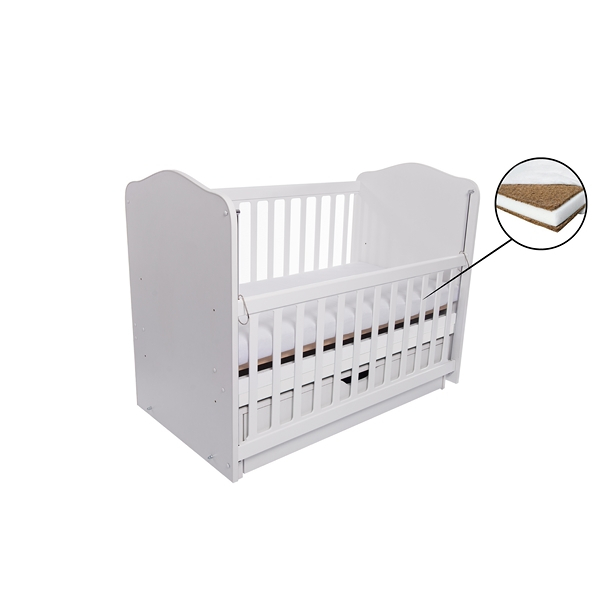 Patut VESSANTI Como Balansoar culisant - Alb + Saltea Cocos 10 cm [1]