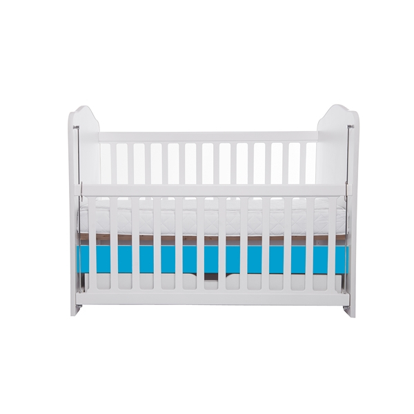 Patut VESSANTI Como culisant cu sertar - Alb cu Albastru + Saltea cocos confort 120 x 60 x 12 cm [1]