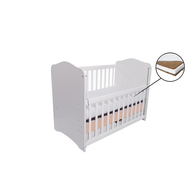 Patut VESSANTI Como culisant cu sertar - Alb cu Cappucino + Saltea Cocos 10 cm [1]