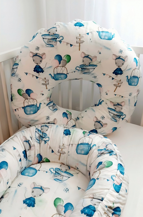 Perna pentru alaptare, 100% Bumbac, 60X60 cm, Appekids - Mouse [2]