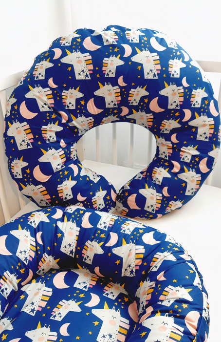 Perna pentru alaptare, 100% Bumbac, 60X60 cm, Appekids - Navy [2]
