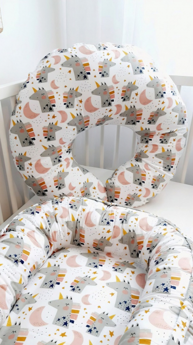 Perna pentru alaptare, 100% Bumbac, 60X60 cm, Appekids - Pink [2]