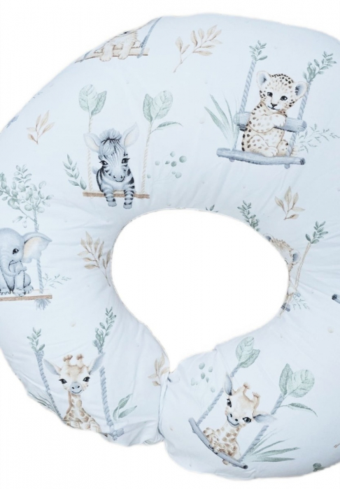 Perna pentru alaptare, 100% Bumbac, 60X60 cm, Appekids - Safari [2]