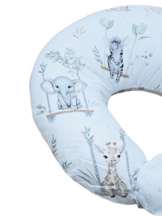 Perna pentru alaptare, 100% Bumbac, 60X60 cm, Appekids - Safari [5]
