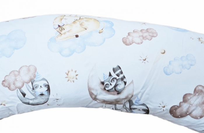 Perna pentru gravida, Fibre din silicon, 180 cm, Appekids - Clouds [5]