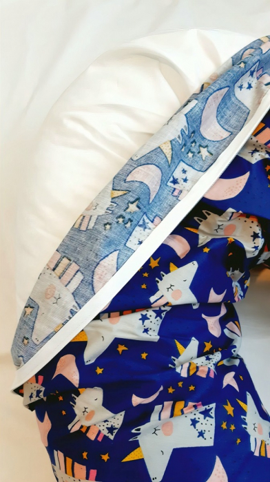 Perna pentru gravida, Fibre din silicon, 180 cm, Appekids - Navy [4]