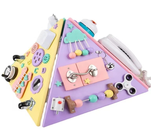 Piramida 2 in 1, Montessori, Busy Board cu 25 de activitati [1]