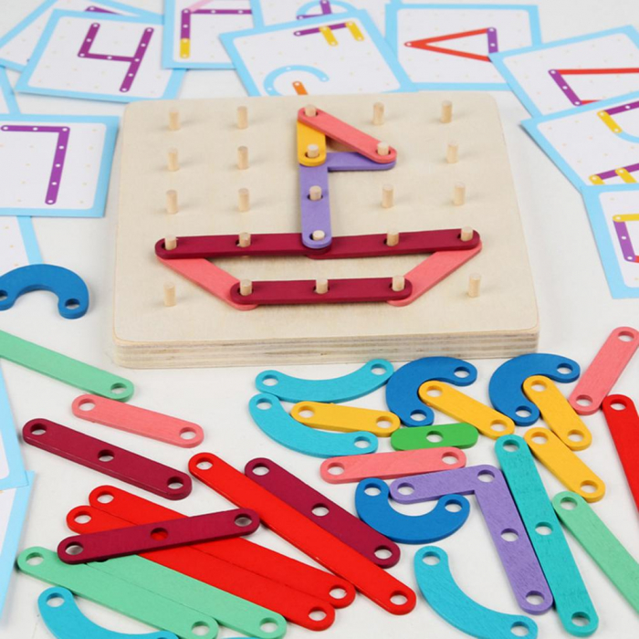 Placa din lemn Geoboard Montessori [3]