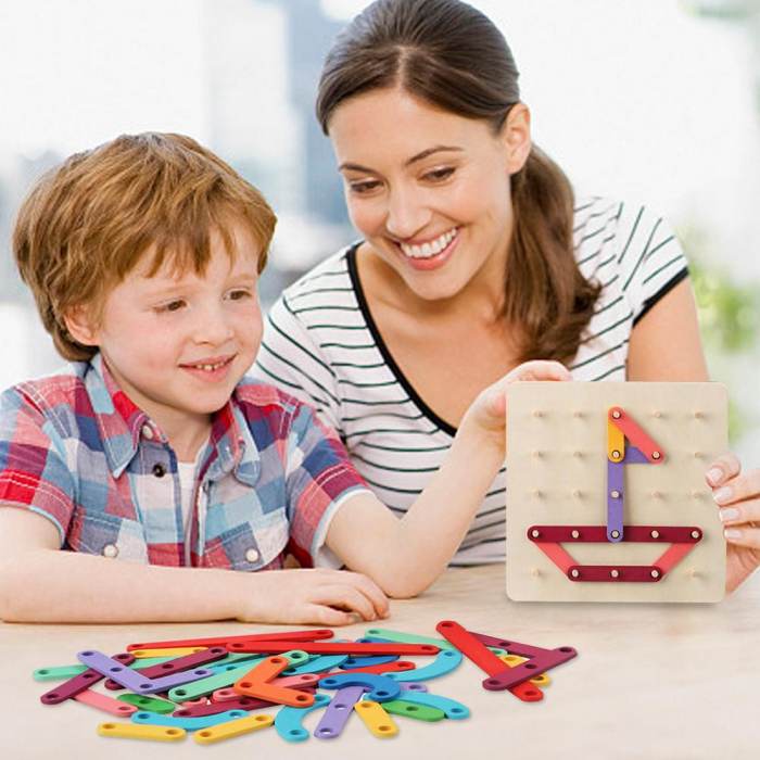 Placa din lemn Geoboard Montessori [2]