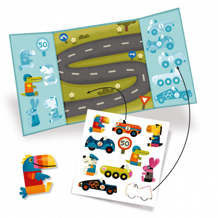 Planse cu abtibilduri repozitionabile Vehicule, Djeco [2]
