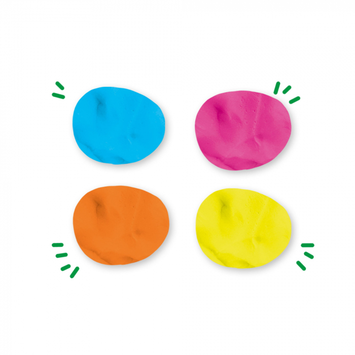 Plastilina colorata vegana pentru copii SES Happy 4 x 90 gr [3]