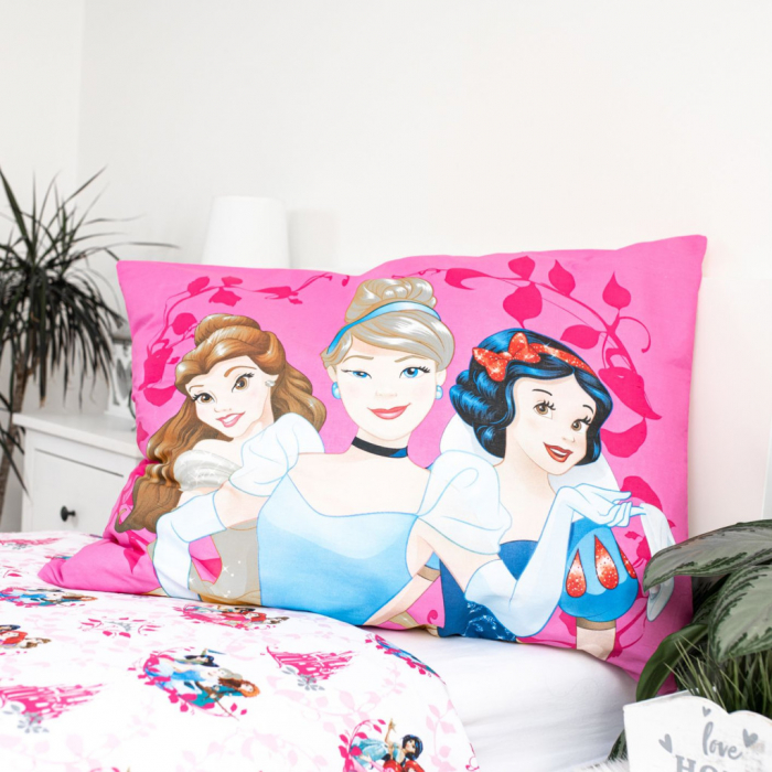 Printesele Disney Heart Lenjerie de Pat Copii 140×200cm, 70×90 cm [4]