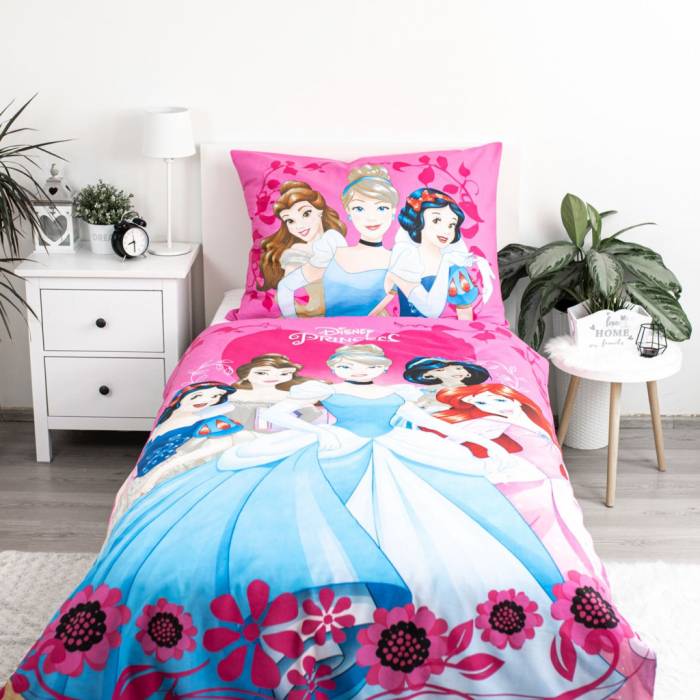 Printesele Disney Heart Lenjerie de Pat Copii 140×200cm, 70×90 cm [2]