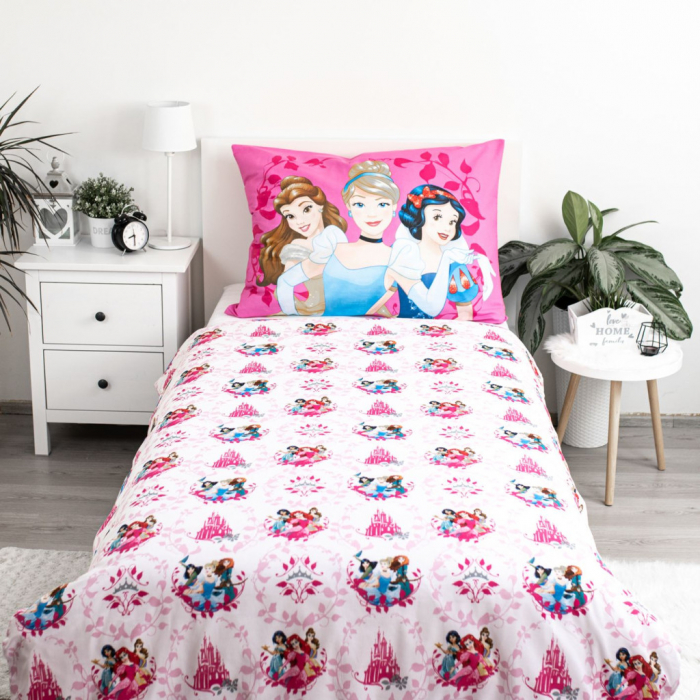 Printesele Disney Heart Lenjerie de Pat Copii 140×200cm, 70×90 cm [3]