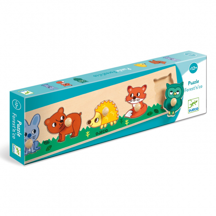 Puzzle cu buton Padure, Djeco [6]
