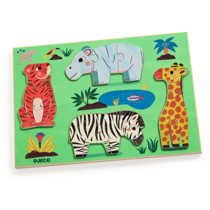 Puzzle din lemn Coucou Tigre, Djeco [1]