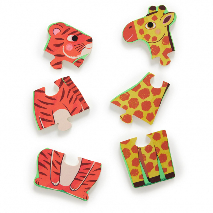 Puzzle din lemn Coucou Tigre, Djeco [2]