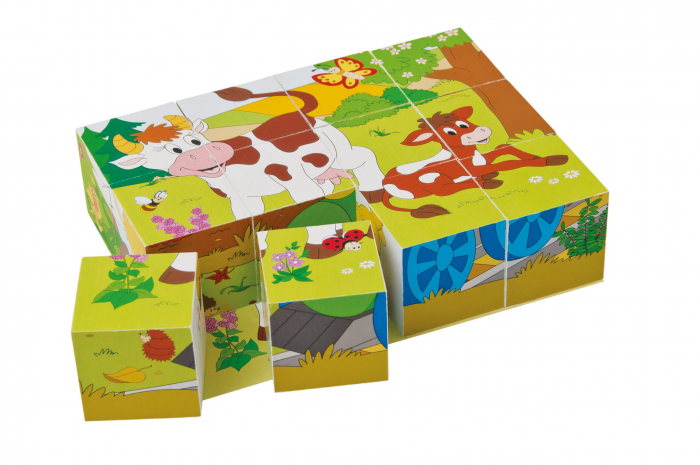 Puzzle din lemn cuburi - Ferma 3 x 4 [4]