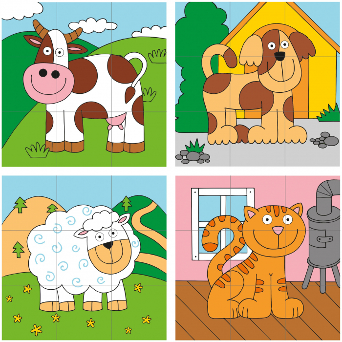 Puzzle din lemn cuburi - Imagini de stivuit 3 x 3 [2]