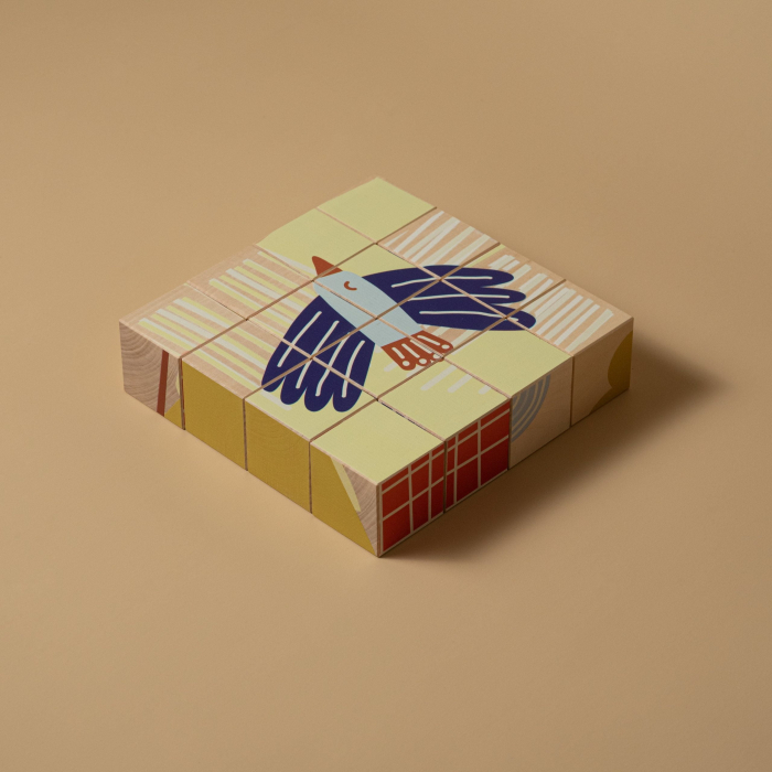 Puzzle din lemn cuburi - Poveste 3 x 3 [1]
