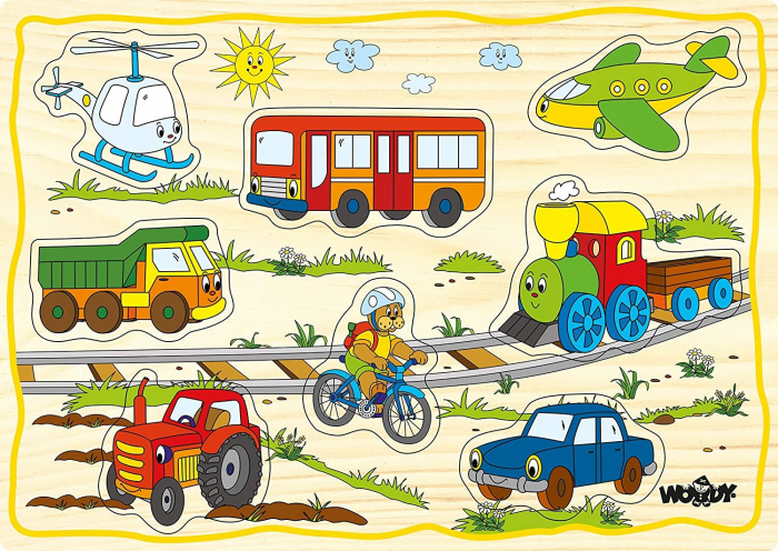 Puzzle din lemn pentru copii cu animale de la ferma [6]
