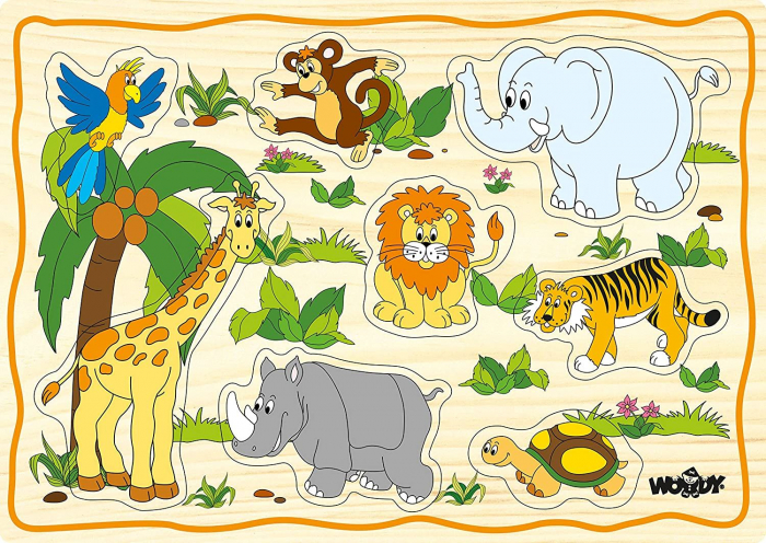 Puzzle din lemn pentru copii cu animale de la ferma [4]