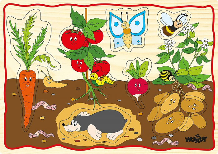 Puzzle din lemn pentru copii cu animale de la ferma [7]