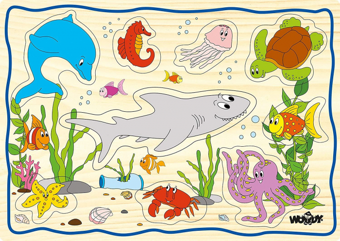 Puzzle din lemn pentru copii cu animale de la ferma [2]