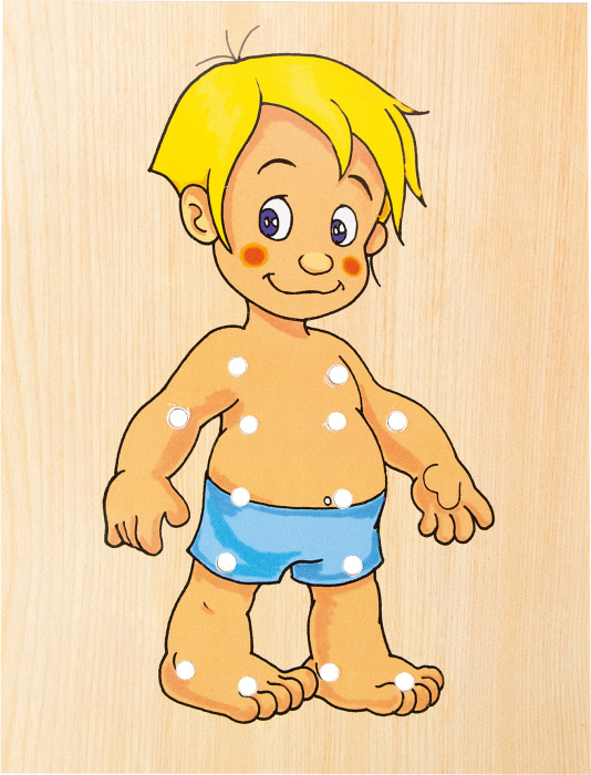 Puzzle din lemn - Imbraca baietelul [3]