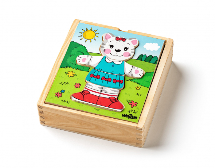 Puzzle din lemn - Imbraca pisica [2]