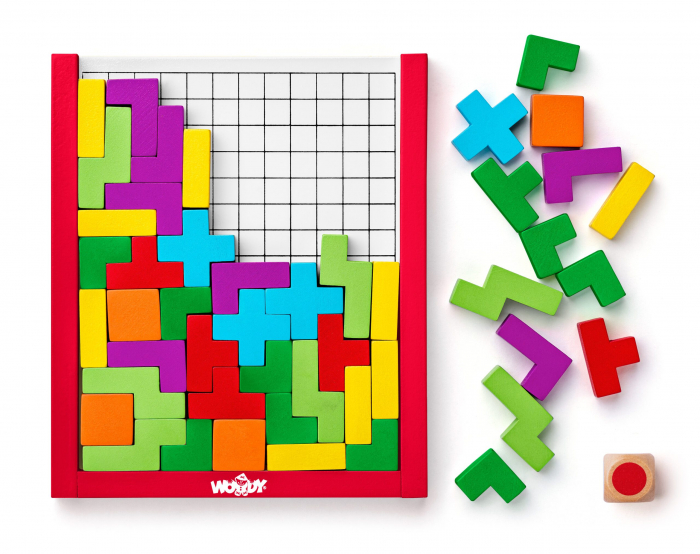 Puzzle din lemn - Joc cu forme si zar [2]