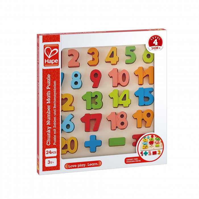 Puzzle din lemn - Matematica, numere dolofane [3]