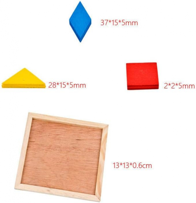 Puzzle din lemn origami multicolor [4]