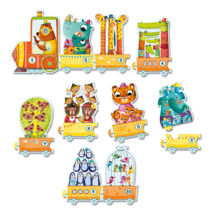 Puzzle Djeco Trenuletul cu animale numarate [2]