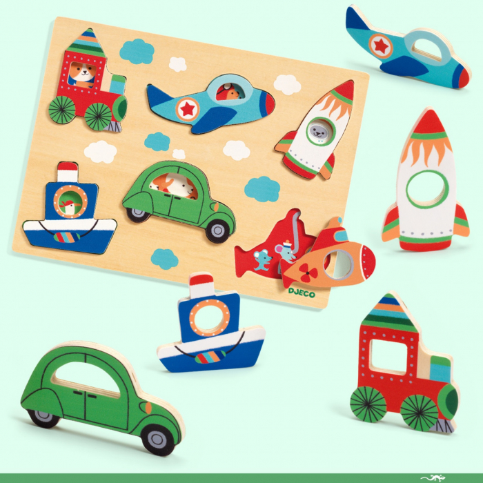 Puzzle Djeco, Vehicule cu surprize [1]