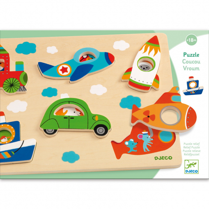 Puzzle Djeco, Vehicule cu surprize [4]