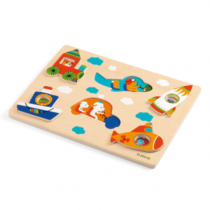 Puzzle Djeco, Vehicule cu surprize [3]
