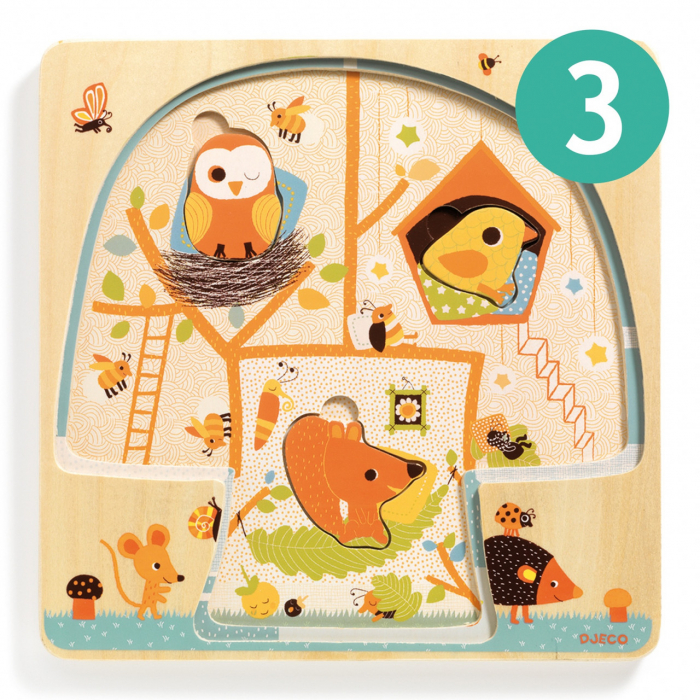 Puzzle din lemn Copacul, Djeco [4]