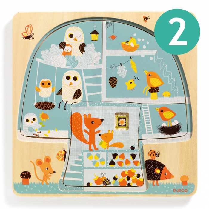 Puzzle din lemn Copacul, Djeco [3]