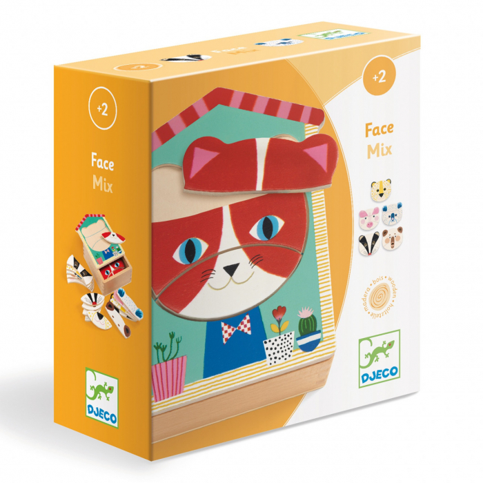 Puzzle lemn Face mix, Djeco [3]