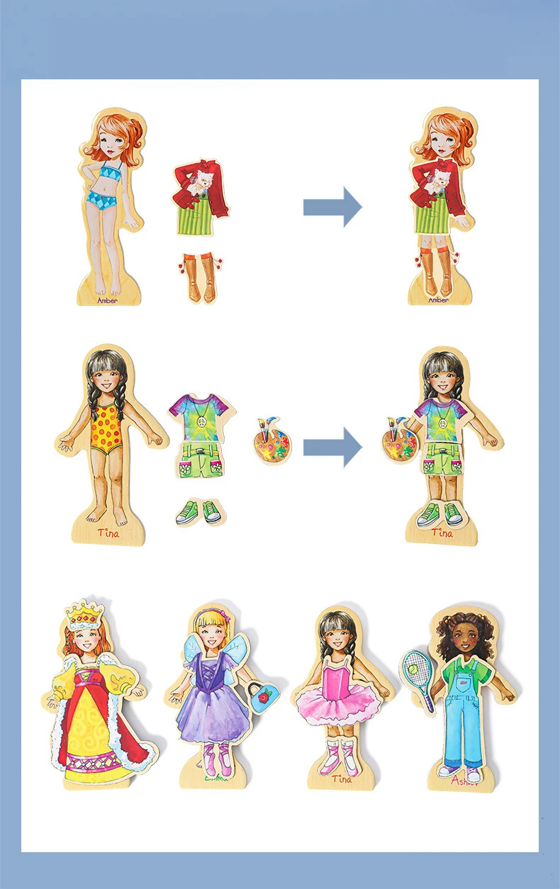 Puzzle Magnetic cu 69 de Piese, Imbraca Fetele [5]