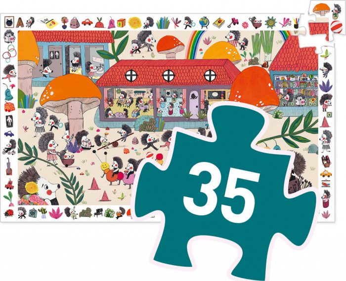 Puzzle observatie Djeco Scoala prietenilor arici [2]