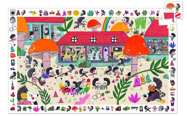Puzzle observatie Djeco Scoala prietenilor arici [1]